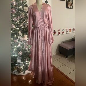 Fashion Nova Blush Long Sleeve Dress